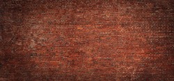 Wide angle Vintage Red brick wall Background