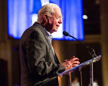 President Carter on stage President Carter on stage