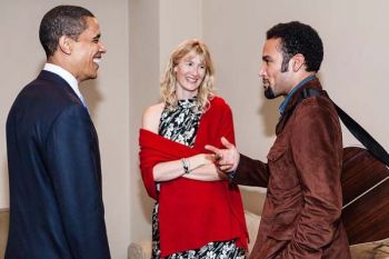 President Obama with Laura Dern and Ben Harper President Obama with Laura Dern and Ben Harper