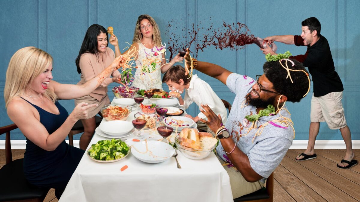 photo of a food fight