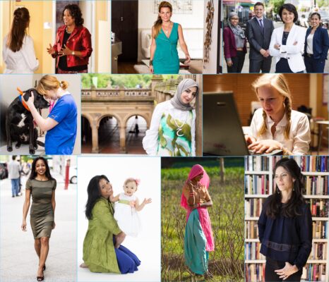 Collage of women clients for International Women's Day 2023