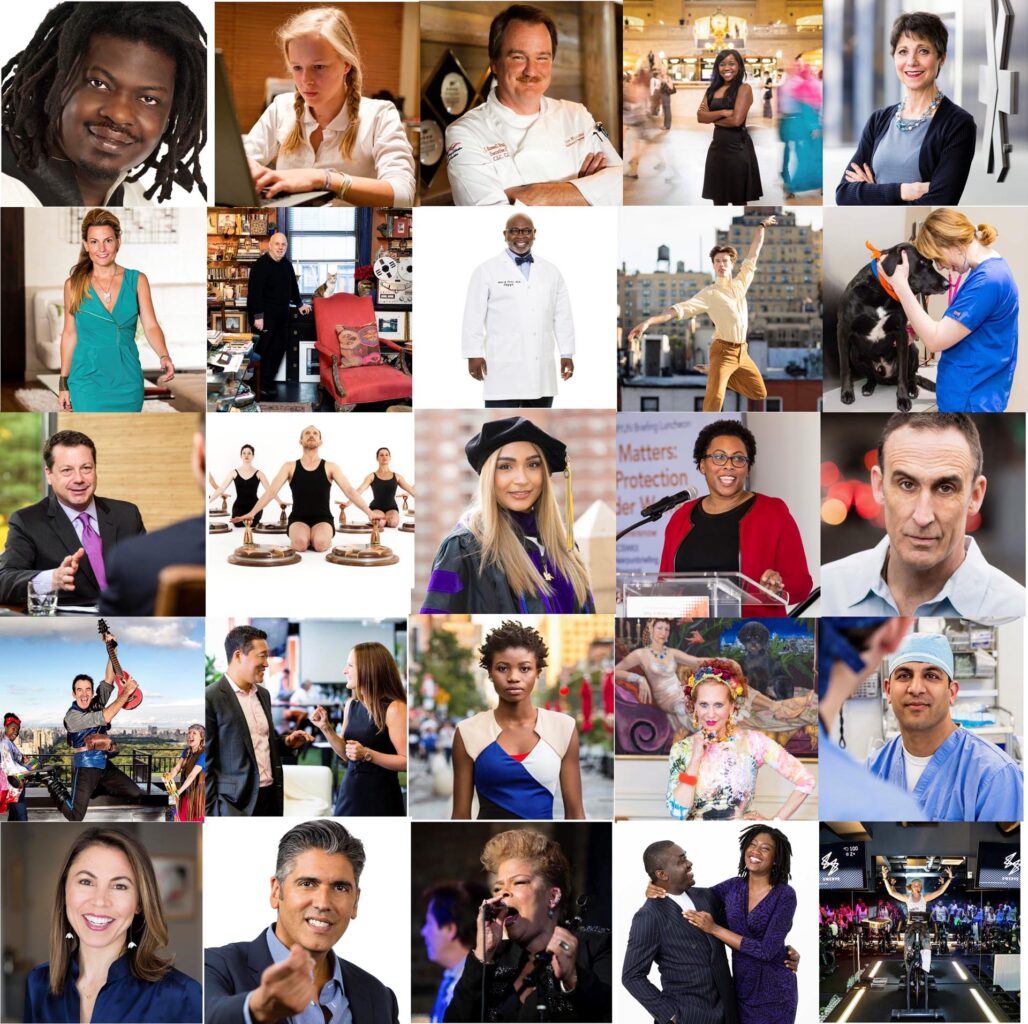 Collage of personal branding photos of Deutsch Photography's diverse clients