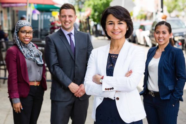 NYC real estate team took to the streets for team portraits