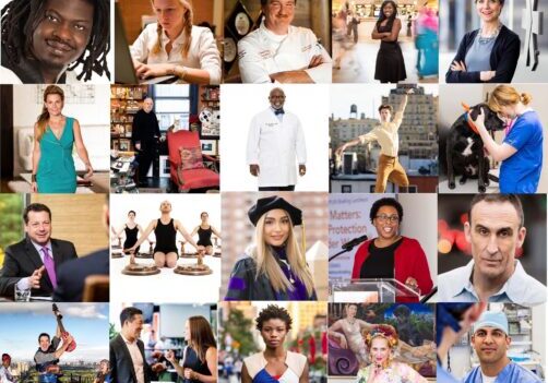 Collage of personal branding photos of Deutsch Photography's diverse clients